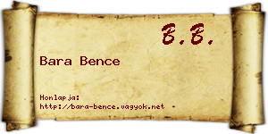 Bara Bence névjegykártya
